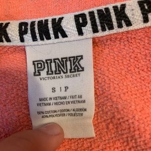 Vs pink coral quarter zip crew neck